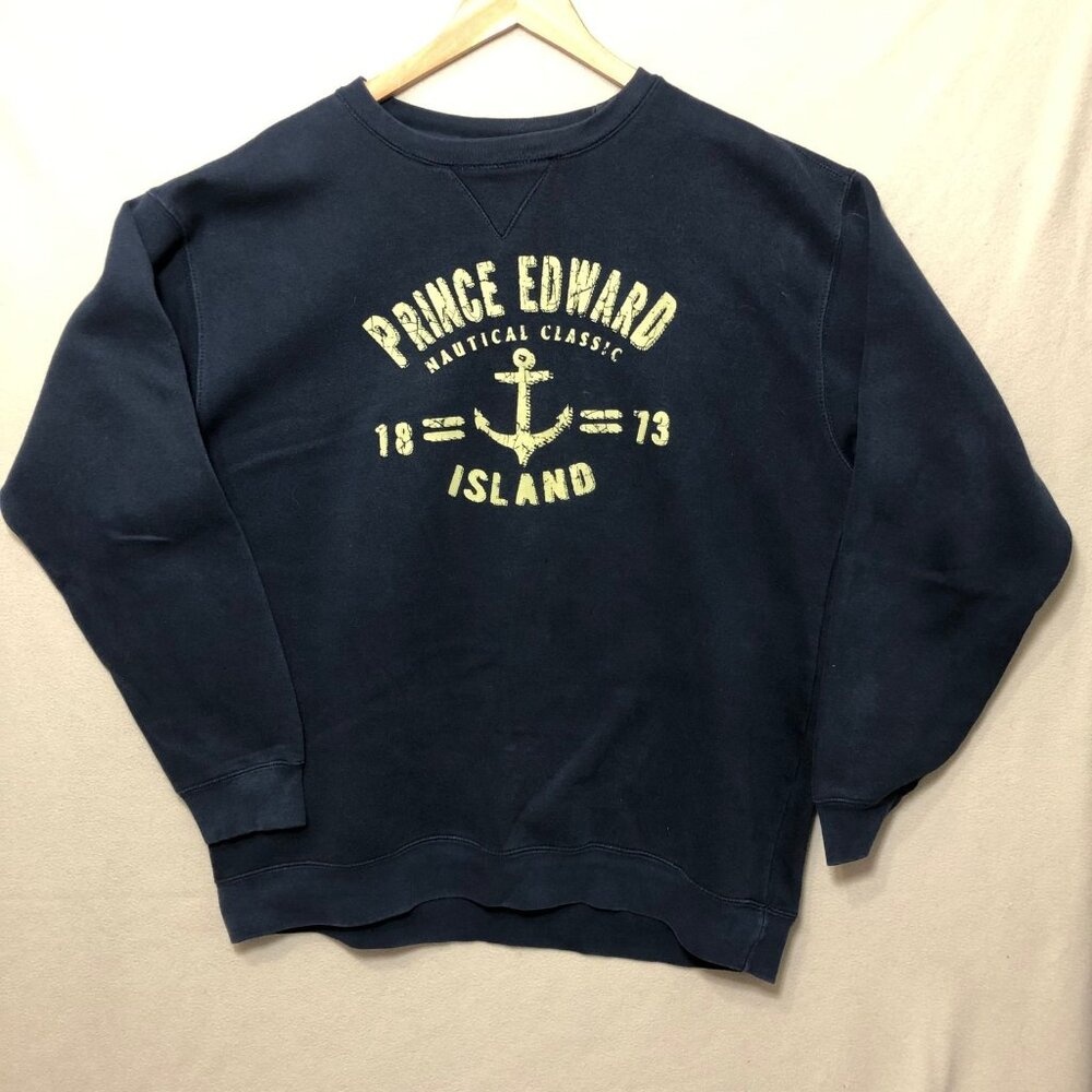 Coastal Culture Sweatshirt Mens XL Navy Prince Edward Island Anchor Graphic